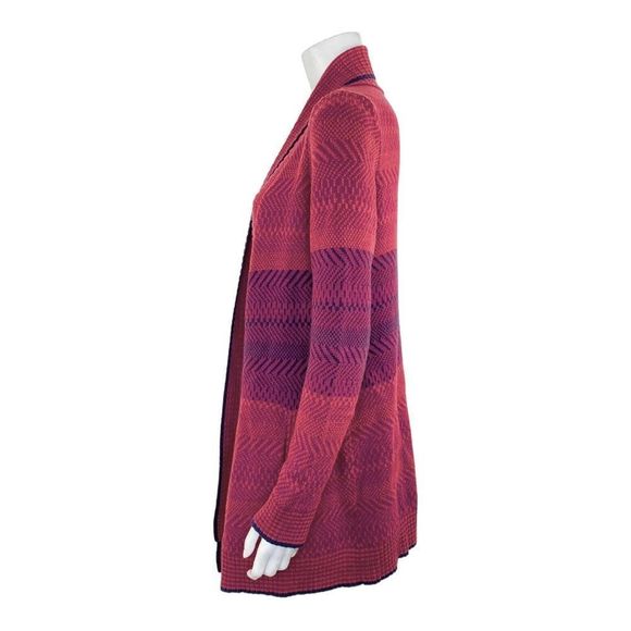 Cabi | Long Red Blue Knit Joy Sweater Cardigan 827 | M - Picture 4 of 8